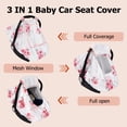 thumbnail image 6 of Beavtaens 3-in-1 Baby Car Seat Cover, Winter Infant Carseat Canopy, Soft & Breathable, Pink, 6 of 7