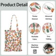 thumbnail image 5 of Peaches Canvas Tote Bag Tropical Pink Fruit Summer Modern Fresh Juicy Sweet Pattern Print Design Painting Aesthetic Peach Lover Abstract Cute Kawaii Cartoon Funny Vibrant Reusable Eco-Friendly Lightwe, 5 of 6