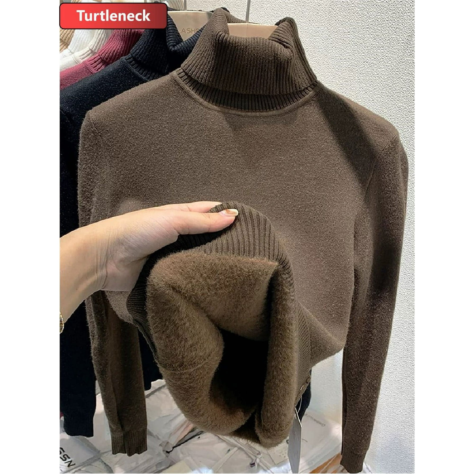 Sweater For Women Winter Thicken Turtleneck Slim Knit Pullover New