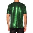 thumbnail image 3 of INSPIRE CHIC Men's T-Shirts Sequin Short Sleeve Crew Neck Nightclub Party T-Shirts S Green, 3 of 6