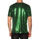 thumbnail image 3 of Camisetas de hombre INSPIRE CHIC con lentejuelas, de manga corta, cuello redondo, para fiestas en clubes nocturnos, talla 2XL, color verde, 3 of 6