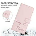 thumbnail image 6 of Flip Case for Samsung Galaxy S22 Plus, Embossed PU Leather Full body Protection Wallet Case, Card Slots Kickstand, Wrist Strap + Shoulder Strap, RFID Blocking Magnetic Closure Phone Cover, Pink, 6 of 10
