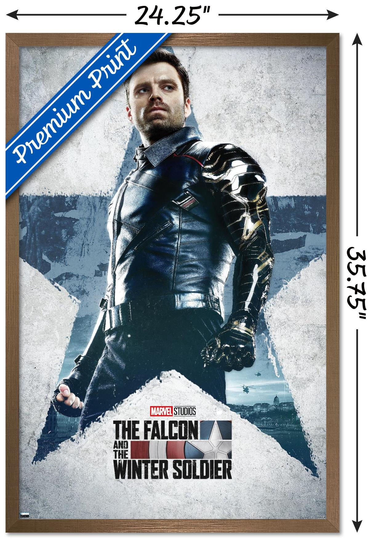 Marvel Falcon and Winter Soldier - Winter Soldier One Sheet Wall Poster, 22.375" x 34", Framed