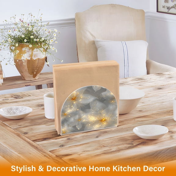 BZSMCE Napkin holder Creative White Blossom Light Classic Napkin Holders for Tables, Dining Table Napkin Holders for Kitchen