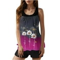 thumbnail image 2 of Gamivast Two Piece Swimsuit for Women Tankini Flowy Floral Graphic Tummy Control Flowy Swimwear Comfy Bathing Suits Swim Tank Top with Athletic Shorts, 2 of 6