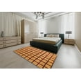 thumbnail image 4 of Ahgly Company Indoor Round Abstract Dark Orange Checkered Area Rugs, 4' Round, 4 of 6