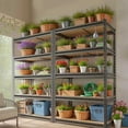 thumbnail image 5 of 60/72-Inch Heavy-Duty 5-Tier Metal Garage Shelving, Adjustable Industrial Storage Rack, Easy Assembly, for Industrial, Garden, Warehouse, Basement, Storage Room, Indoor & Outdoor Use, 5 of 7