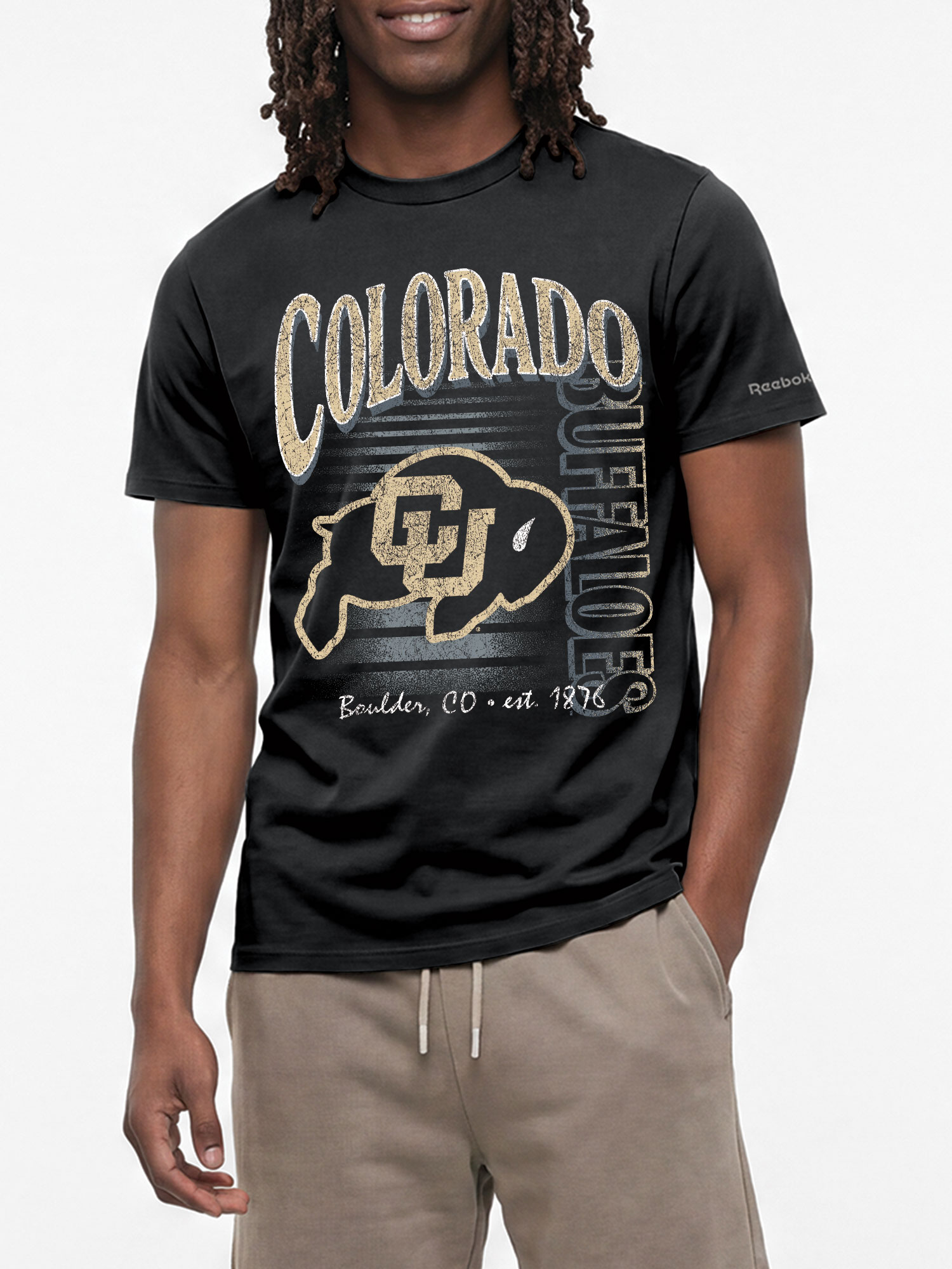 Colorado Buffaloes Reebok Mens Crew Neck Short Sleeve T-Shirt