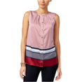 thumbnail image 1 of Blusa Tommy Hilfiger estampada con botones para mujer rojo extragrande, 1 of 1