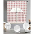 thumbnail image 3 of Pink Checkered Kitchen Curtains Sets 24 Inch Length with Valance, Farmhouse Buffalo Plaid Swag Valances and Tiers Curtain Set Drapes Swag Curtains for Living Room, Bathroom, Bedroom, Cafe, 3 of 6