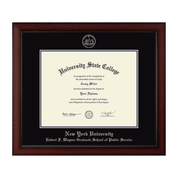 Framerly - NYU Graduate Diploma Frame with Black and Purple Mat