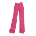 thumbnail image 5 of ManxiVoo Women's Classic Straight Leg Jeans High Waisted Comfort Fit Denim Pants with Stretch for Daily Wear XL Size Hot Pink, 5 of 5