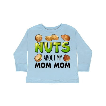 

Inktastic Nuts About My Mom Mom Peanut Almond Pistachio Gift Toddler Boy or Toddler Girl Long Sleeve T-Shirt