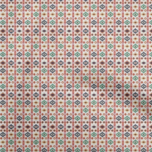 oneOone Cotton Poplin White Fabric Asian Kilim Sewing Material Print Fabric By The Yard 42 Inch Wide