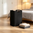 thumbnail image 4 of Laundry Hamper 15.75X12X12 Inch Collapsible Linen Storage Basket with Wooden Handles Large Capacity Waterproof Clothes Organizer Bin for Bathroom Bedroom Toy Storage, 4 of 6