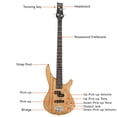 thumbnail image 4 of Bajo Eléctrico Zimtown de 4 Cuerdas Burlywood para Principiantes con Accesorios, 4 of 6