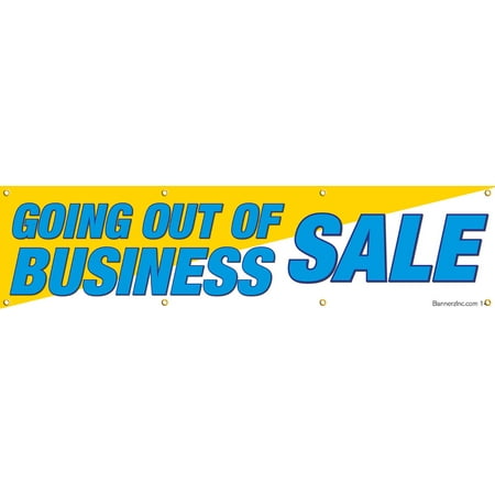 Going Out Of Business Vinyl Display Banner with Grommets, 1.5'Hx6'W, Ready To (Best Way To Display Vinyl Records)