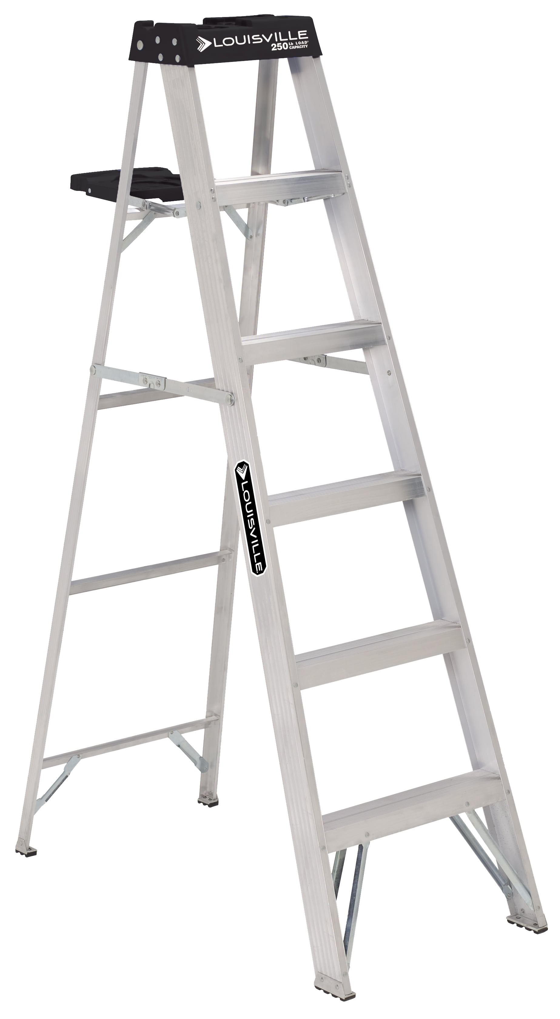 Louisville Ladder 6 Aluminum Step Ladder 10 Reach 250 Lbs Load Capacity W 2112 06s Walmart Com Walmart Com