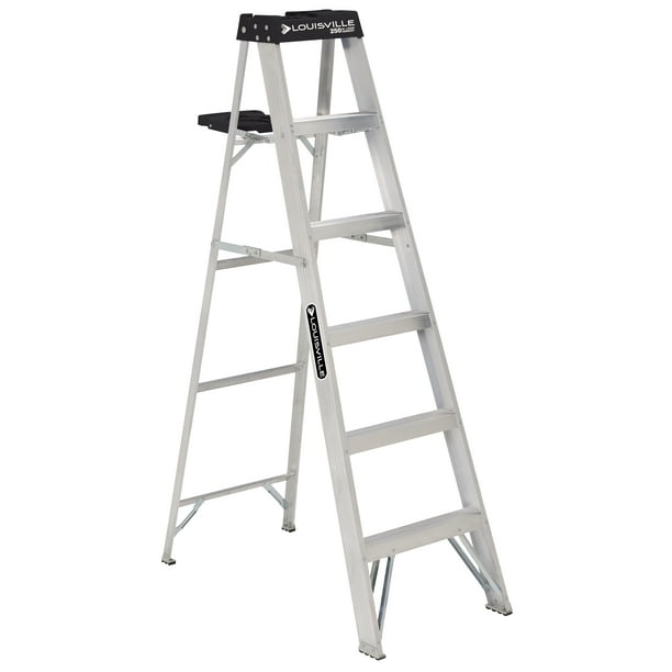 Louisville Ladder 6' Aluminum Step Ladder, 10' 250 Load Capacity, W-2112-06S Walmart.com