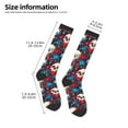 thumbnail image 2 of Rateoe Skull red flower blue Pattern Women’s Knee High Crew Socks,Trouser Socks Comfortable, Breathable, Moisture-Wicking and Soft, 2 of 6