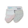 thumbnail image 2 of Carter's Child of Mine 6-12 mo Folded Cuff Maryjane Socks Pink, 6 pc, 2 of 3