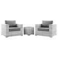 thumbnail image 2 of Modway Ensemble de Mobilier de Patio Extérieur 3 Pcs en Gris Pâle, 2 of 10