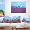 thumbnail image 3 of Designart Old House and Tree in Lavender Field - Landscape Wall Throw Pillow - 16x16, 3 of 4