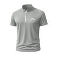 thumbnail image 2 of Quarter Zip Shirts Men Short Sleeve Moisture Wicking UPF 50+ Sun Protection Casual Athletic Tops Workout Tees (3XL, Gray), 2 of 5