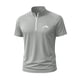 thumbnail image 2 of Blusa y camisa de manga corta con cuello alto para hombre, de verano, de color liso, ajustada, deportiva, con cremallera, de manga corta, con cuello alto., 2 of 5