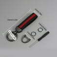 thumbnail image 4 of Universal Vehicle Keychain Striped Leather Key Holder Ring 2 Layer Charm, 4 of 21