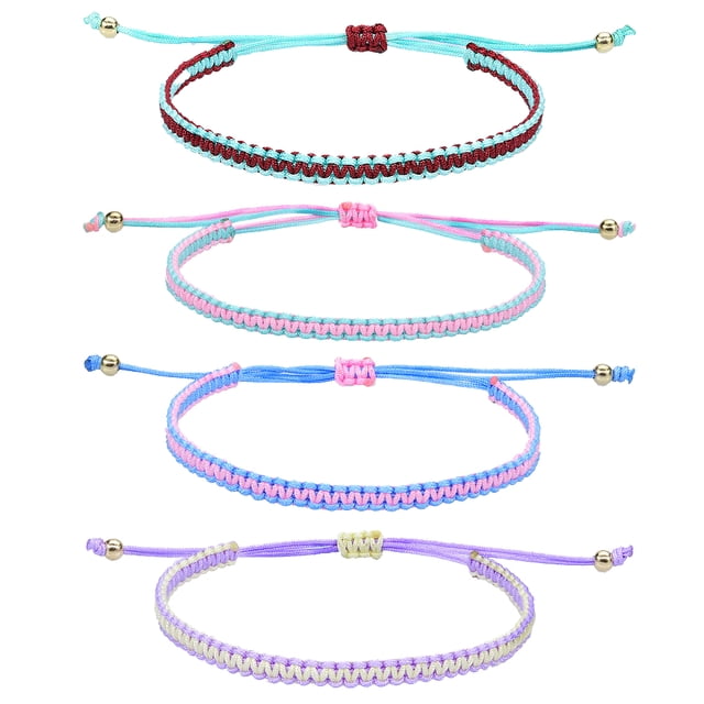 4 pulseras ajustables para mujeres, accesorios de joyería para mujeres y adolescentes, buena suerte