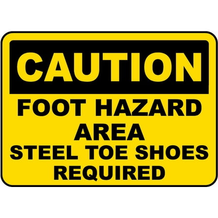 

Traffic & Warehouse Signs - Steel Toe Shoes Required Sign M5 12 x 8 Aluminum Sign Street Weather Approved Sign 0.04 Thickness