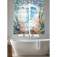 thumbnail image 5 of Summer Ocean Jellyfish Sheer Curtains 72 Inch Long 2 Panels, Nautical Colorful Sea Fish Coral Starfish Wood Grain Light Filtering Rod Pocket Curtains, Sheer Voile Drapes for Living Room, 52"x72", 5 of 8
