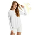 thumbnail image 2 of Lenago Womens Long Sleeve Shirts Solid Color Fashion Crew Neck Tops Summer Loose Long Sleeve Round Neck Shirts Basic Tee Fall Fashion Clothes Trendy Outfits for Women, 2 of 9