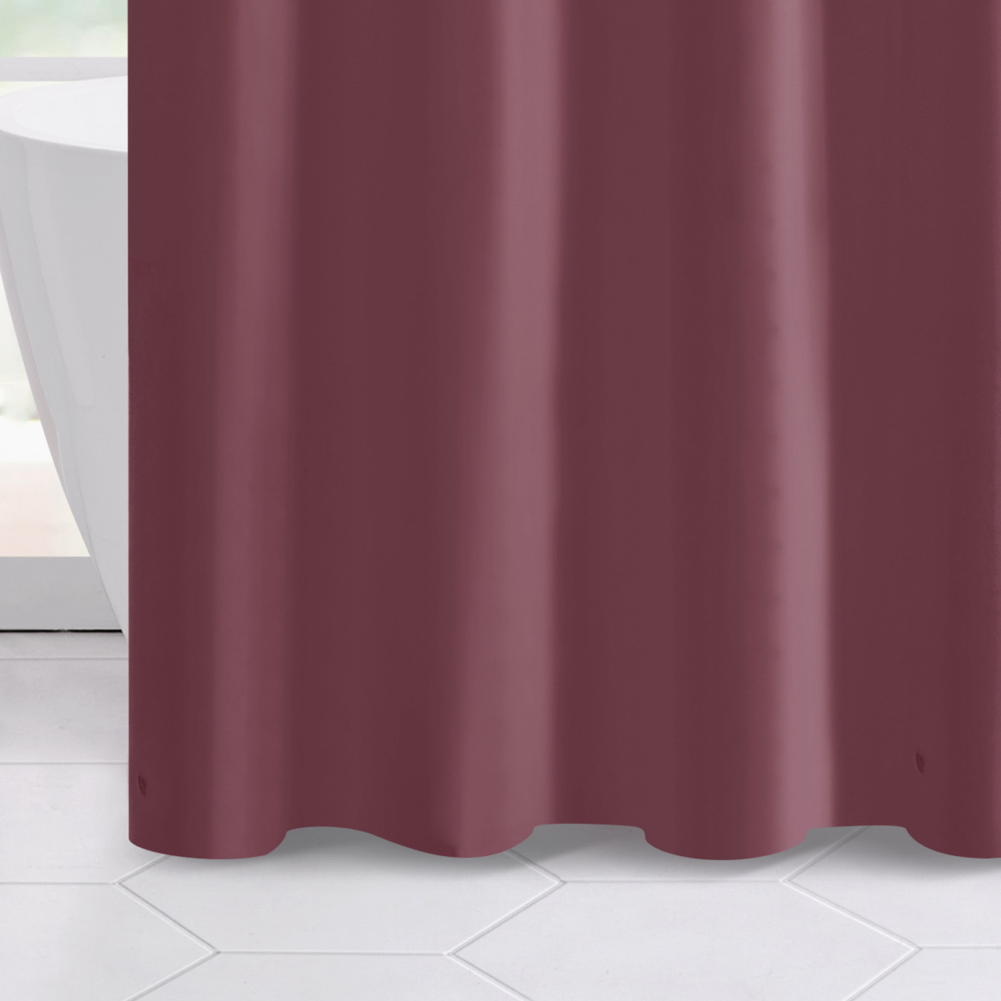 VCNY Home Hotel Style Burgundy Heavy Duty PEVA Shower Liner, 72" x 72"