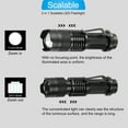thumbnail image 5 of Uxcell Scalable LED Flashlight, 3 Mode 395nm USB Rechargeable Purple Light, Black 2 Pcs, 5 of 6