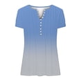 thumbnail image 5 of Tittly T Shirts for Women Spring Tops for Women Short Sleeve Womens Tops 2025 Spring Neck Casual Print Tunic T Shirts Womens Tops Tshirts Shirts Basic Tees Light Blue XXL, 5 of 5
