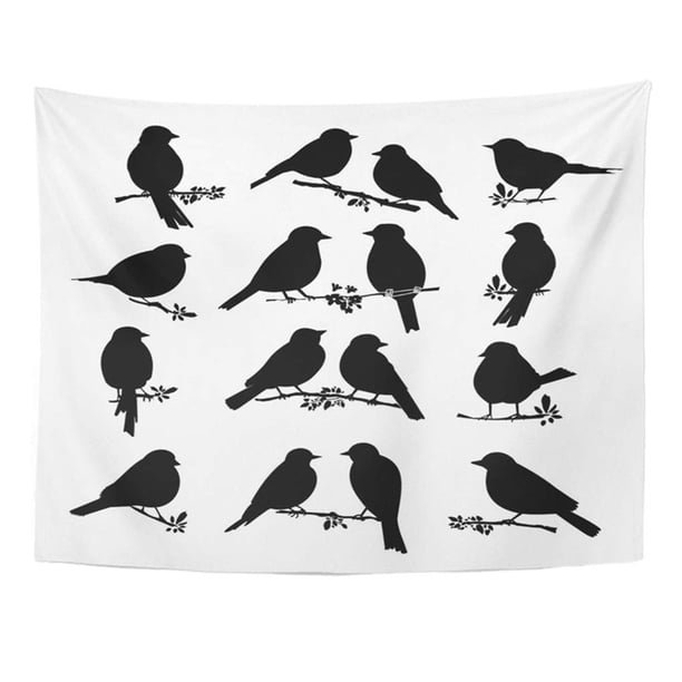 UFAEZU Cute Black Silhouette Birds Big Abstract Beak Clip Collection  Drawing Wall Art Hanging Tapestry Home Decor for Living Room Bedroom Dorm  60x80 inch - Walmart.com