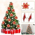 thumbnail image 3 of Christmas Fake Flower Eye-catching Anti-fade Faux Silk Flower Realistic Looking Xmas Flower Decor for Home-Red, 3 of 8