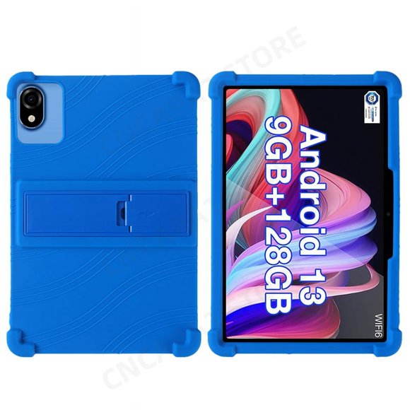 4 Thicken Cornors Soft Silicone Cover with Kickstand For Doogee U9 U10 Pro Kid Case 10.1" Tablet PC Shockproof Protective Funda Blue Doogee U10 Pro