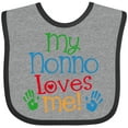 thumbnail image 3 of Inktastic Nonno Loves Me Boys or Girls Baby Bib, 3 of 4