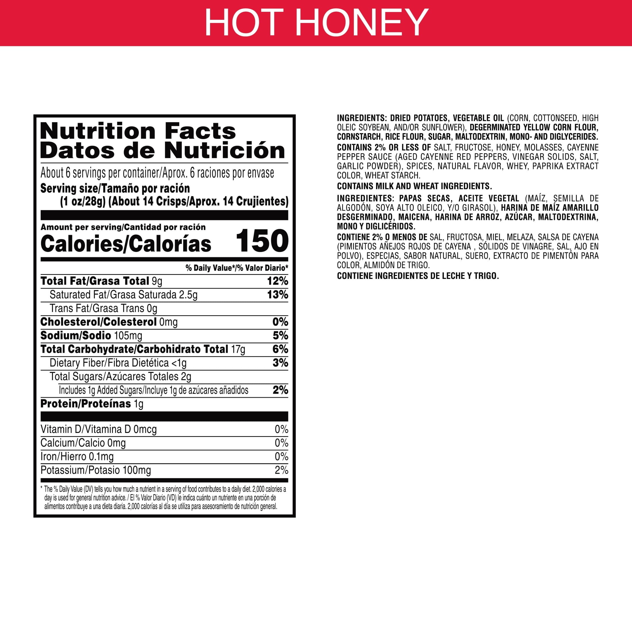 (14 pack) Pringles Hot Honey Potato Crisps Chips, Lunch Snacks, 5.5 oz Canister