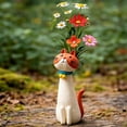 thumbnail image 5 of Handcrafted Quirky Cat Vase, Whimsical Ceramic Cat Flower Vase for Desk, Shelf, Boho Home Decor, Unique Small Bud Pot, Unique Gift for Cats Lovers (R), 5 of 6