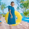 thumbnail image 6 of SUN CUBE Kids Changing Robe Surf Poncho, Kids Beach Towels, Hooded Towel For Toddler Bath Pool, Microfiber Quick Dry Wearable Towel Poncho with Hood, Swim Towel for Boys Girls 3-7 Years, Teal Sea Blue, 6 of 7