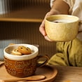 thumbnail image 5 of Tazas de Café de CeráMica Creativas con Tapa de Porcelana de Desayuno Familiar de Jugo de Leche Bebida (MarróN), 5 of 5