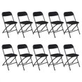 thumbnail image 3 of Hommoo Furniture,Modern and Minimalist 10pcs Injection Molding Classic Garden Plastic Folding Chair,Black, 3 of 11