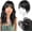 Jet Black #1, variant on 10 Inch Real Human Hair Topper with Bangs for Women Covers Thinning Crown, Clip-In Hair Topper for Thinning Hair ( Black)
