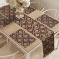 thumbnail image 2 of Ambesonne Brown Floral Table Runner & Placemats, Vintage Curves Strokes, Placemat 4 pcs + Runner 16"x72", Brown Pale Camel, 2 of 2