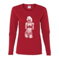 thumbnail image 2 of Sexy Tattooed Marilyn Monroe Pop Culture Womens Graphic Long Sleeve T-Shirt, Red, Large, 2 of 3