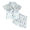 thumbnail image 1 of Ensemble de Pyjama Garçon Imprimé Manches Courtes Enfants Pyjama Boutonné Ensemble Pyjamas Enfants Chemise de Nuit Pyjama Garçon Tout-Petit Garçons Filles Mode, 1 of 8